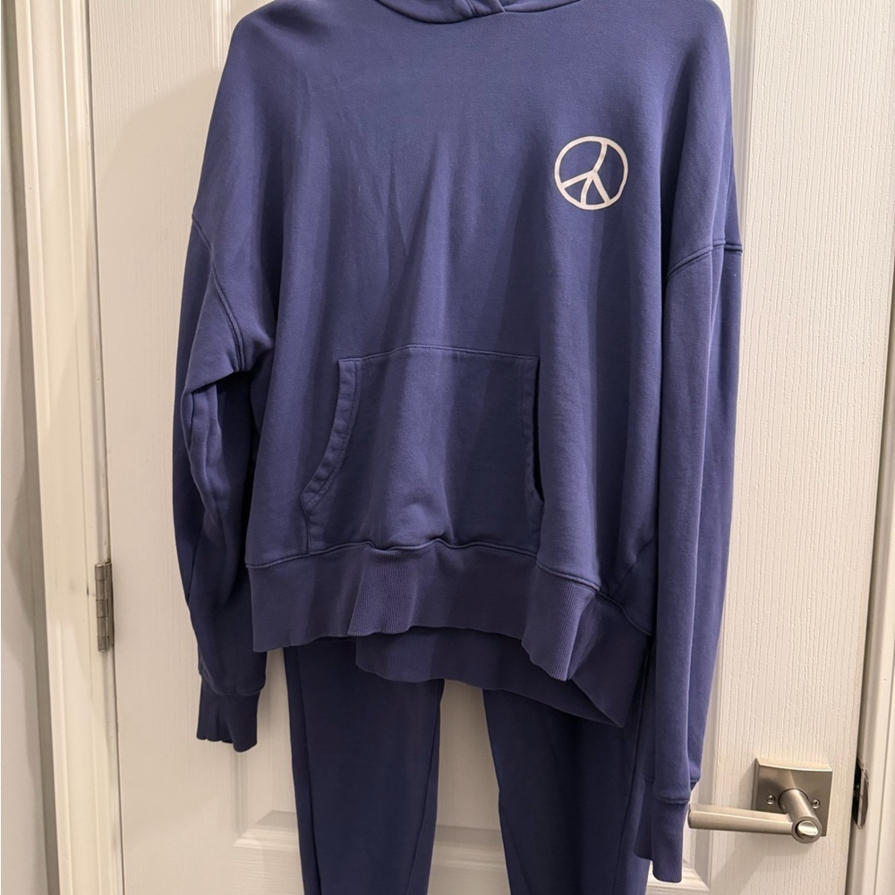 Spiritual Gangster Purple Peace Sign Hoodie Sweatshirt and pants (set)